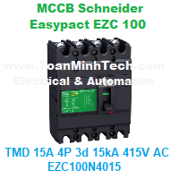 CB khối MCCB Schneider - Easypact EZC 100 - TMD 15A 4P 3d 15kA 415V AC - EZC100N4015